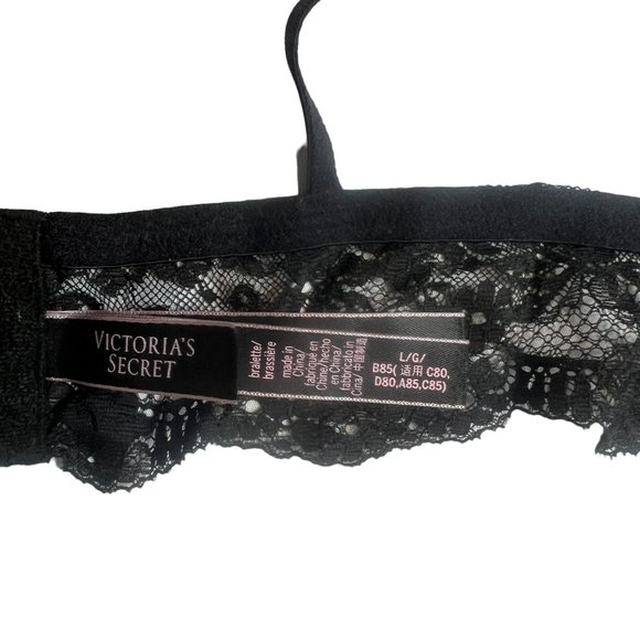 Victoria's Secret Unlined Wireless Lace Black Bralette Large‎ - Picture 10 of 10